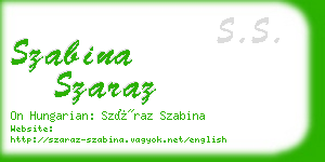 szabina szaraz business card